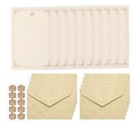 PATIKIL 10 Pack Colorful Business Envelopes, 4 x 6 Inch V Flap Parchment with A5 Paper and Sealing Wax Sticker Envelopes for Office Letter Mailing Checks Cards, Yellow