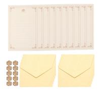 PATIKIL 10 Pack Colorful Business Envelopes, 4 x 6 Inch V Flap Parchment with A5 Paper and Sealing Wax Sticker Envelopes for Office Letter Mailing Checks Cards, Beige