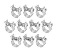 PATIKIL 10 Pcs 13-15mm Mini Fuel Injection Hose Clamps Stainless Steel Adjustable Clamp