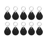 PATIKIL 10 Pcs 13.56MHz CUID Writable Rewritable Smart Key Fobs, Clone IC Key Fob Tags Blank Smart Card Key Classic 1K for Entry Access Control System, Black