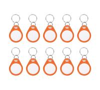 PATIKIL 10 Pcs 13.56MHz CUID Writable Rewritable Smart Key Fobs, Clone IC Key Fob Tags Blank Smart Card Keys Classic 1K for Entry Access Control System, Deep Orange