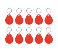 PATIKIL 10 Pcs 13.56MHz UID Writable Rewritable Smart Key Fobs, Clone IC Key Fob Tags Blank Smart Card Key Classic 1K for Entry Access Control System, Red