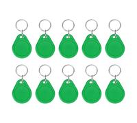 PATIKIL 10 Pcs 13.56MHz UID Writable Rewritable Smart Key Fobs, Clone IC Key Fob Tags Blank Smart Card Key Classic 1K for Entry Access Control System, Green