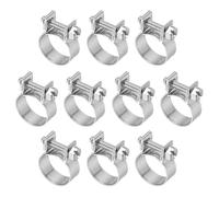 PATIKIL 10 Pcs 17-19mm Mini Fuel Injection Hose Clamps Stainless Steel Adjustable Clamp