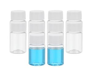PATIKIL 10 Pcs 20ml Reagent Bottles, PET Wide Mouth Round Bottles with Screw Cap for Lab Water Reagent Liquids Solid Sample Storage Seal, Transparent