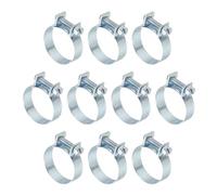 PATIKIL 10 Pcs 26-28mm Mini Fuel Injection Hose Clamps Zinc Plated Adjustable Clamp