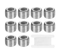 PATIKIL 10 Pcs 304 Stainless Steel Pipe Plug 1/4" NPT Male Internal Hex Thread Socket Pipe Plug Hex Countersunk Pipe Fitting for Sealing Water Oil Gas Pipeline, Silver