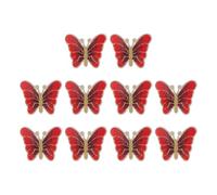 PATIKIL 10 Pcs Butterfly Iron on Patches, Embroidered Sew on Applique Repair Patch for Backpacks Clothing Shoes Hats DIY, Red