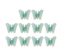 PATIKIL 10 Pcs Butterfly Iron on Patches, Embroidered Sew on Applique Repair Patch for Backpacks Clothing Shoes Hats DIY, Light Lake Blue