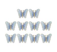 PATIKIL 10 Pcs Butterfly Iron on Patches, Embroidered Sew on Applique Repair Patch for Backpacks Clothing Shoes Hats DIY, Light Blue