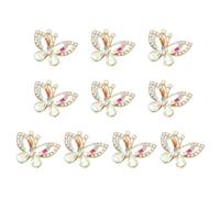 PATIKIL 10 Pcs Butterfly Rhinestone, Crystal Butterflies for Crafts Flatback Charms Rhinestone Embellishments for Clothing Jewelry Making Women DIY Decoration, Ab Color