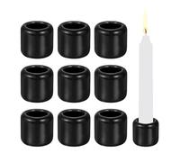 PATIKIL 10 Pcs Chime Candle Holder, 1.8cm ID Ceramic Mini Candle Holder for Meditation Spell Supplies Table Centerpieces Home Decoration, Black