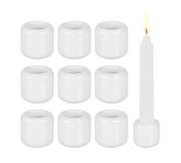 PATIKIL 10 Pcs Chime Candle Holder, 2.2cm ID Ceramic Mini Candle Holder for Meditation Spell Supplies Table Centerpieces Home Decoration, White