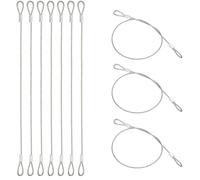 PATIKIL 10 Pcs Dia. 1.5mm Stainless Safety Cable, 16" Length Steel Security Ropes with Double Loops Braided Wire Rope Cables for Stage Light Outdoor Gate Luggage Lock Yard Lighting