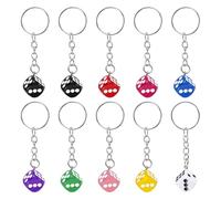 PATIKIL 10 Pcs Lucky Dice Keychain Charm, Resin 3D Cube Square Mini Dice Keyrings with Pendants for Bag, Wallet, Purse, Car, Cellphone Accessories, Mix Color