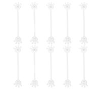 PATIKIL 10 PCS Magnetic Cable Ties, Cute Elastic Silicone Cable Ties Magnetic Hand Shape Cord Clip Cable Management Organizer for Office Home, White