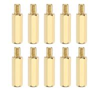PATIKIL 10 Pcs Male to Female Thread Spacer Screws M5 x 25mm + 7mm Brass Hex Standoff PCB Motherboard Spacer Screw Nut for Drone Quadcopter Computer Electronic Projects Circuit Board
