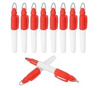 PATIKIL 10 Pcs Mini Permanent Markers with Clips Golf Ball Markers Pen Badge Ink Pens Golf Keychain Clips for Home Office Supplies Sports Outdoor Activities, Red