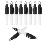 PATIKIL 10 Pcs Mini Permanent Markers with Clips Golf Ball Markers Pen Badge Ink Pens Golf Keychain Clips for Home Office Supplies Sports Outdoor Activities, Black