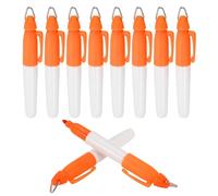 PATIKIL 10 Pcs Mini Permanent Markers with Clips Golf Ball Markers Pen Badge Ink Pens Golf Keychain Clips for Home Office Supplies Sports Outdoor Activities, Orange