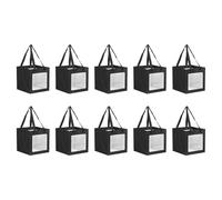 PATIKIL 10 Pcs Paper Gift Bags with Window, 20 x 20 x 20cm Square Medium Kraft Gift Wrap Bags for Wedding Birthday Bridesmaid Party Shopping, Black
