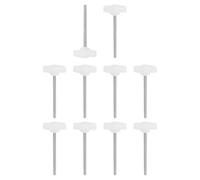 PATIKIL 10 Pcs t Wing Knobs Thumb Screws, M4 x 60mm Male Thread 304 Stainless Steel Stud Z Type Plastic Handle Adjustable Clamping Screw Knob for Remove Tightening Knob Replacement, White