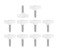PATIKIL 10 Pcs t Wing Knobs Thumb Screws, M5 x 20mm Male Thread 304 Stainless Steel Stud Z Type Plastic Handle Adjustable Clamping Screw Knob for Remove Tightening Knob Replacement, White
