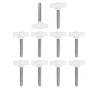 PATIKIL 10 Pcs t Wing Knobs Thumb Screws, M6 x 35mm Male Thread 304 Stainless Steel Stud Z Type Plastic Handle Adjustable Clamping Screw Knob for Remove Tightening Knob Replacement, White