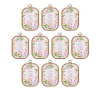 PATIKIL 10 Pieces 4.6"x3.1" Embroidery Hoops Frame Imitated Wood Rectangular Octagon Cross Stitch Hoop Ring for Embroidery Art Craft Handy Sewing Decoration