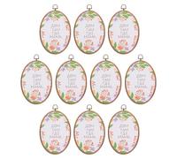 PATIKIL 10 Pieces 8.4"x5.7" Embroidery Hoops Frame Imitated Wood Oval Cross Stitch Hoop Ring for Embroidery Art Craft Handy Sewing Decoration