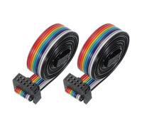 PATIKIL 10 Pins IDC Connector Flat Ribbon Cable 2.54 mm Pitch Length 1000 mm Wide 12 Mm, 2 Pcs Dual Row Data Cable Female to Female for IDE Drive Printer Industrial DIY Electronics