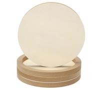 PATIKIL 10" Round Wood Canvas Panels, 4pcs Unfinished Wood Plaque Disc Circle Board for Craft Projects, Art Painting, Carving, Engraving, DIY