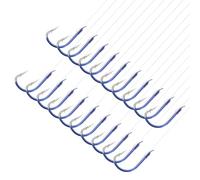 PATIKIL 10# Small Fishing Hooks with 45cm Line, 20Pcs 0.59x0.31 Inch Double Hook Rigs with Barbs Fishing Hook on Nylon Line for Freshwater, Blue
