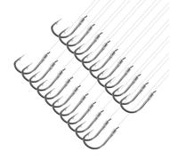 PATIKIL 10# Small Fishing Hooks with 45cm Line, 20Pcs 0.59x0.31 Inch Double Hook Rigs with Barbs Fishing Hook on Nylon Line for Freshwater, Silver Tone
