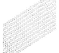 PATIKIL 10 Strands 4mm Bicone Crystal Glass Beads, 840 Pcs Rondelle Faceted Crystal Beads Charms Bulk for Jewelry Making Earrings Bracelets DIY Craft, Transparent White