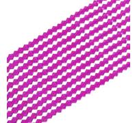 PATIKIL 10 Strands 4mm Bicone Crystal Glass Beads, 840 Pcs Rondelle Faceted Crystal Beads Charms Bulk for Jewelry Making Earrings Bracelets DIY Craft, Rose Red (Baked)