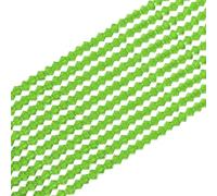 PATIKIL 10 Strands 4mm Bicone Crystal Glass Beads, 840 Pcs Rondelle Faceted Crystal Beads Charms Bulk for Jewelry Making Earrings Bracelets DIY Craft, Grass Green