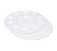 PATIKIL 10 Wells Paint Tray Palette, 3Pcs Plastic Round Pallet Painting Supplies for Art Class Craft DIY Gouache Watercolor