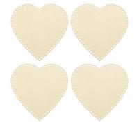 PATIKIL 10" x 10" Crochet Basket Bottom, 4Pcs Heart Shape Blank Crochet Knitting Wooden Base for DIY Craft Weaving Basket Making Supplies Home Decoration