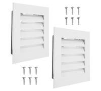 PATIKIL 10 x 10 Inch Gable Vent, 2PCS Aluminum Alloy Wall Shed Vents Square Louver Air Grille with Stainless Strainer for House Attic Garage Ceiling, 8 x 8 Inch Duct Opening Size, White