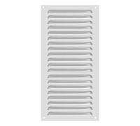 PATIKIL 10 x 20 Inch Aluminum Vent Cover, Screen Air Grille Ventilation Cover HVAC Louvered Grill for Home Kitchen Fireplace Bathroom Wall Ceiling, Silver Tone