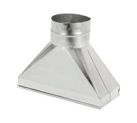 PATIKIL 10" x 4" x 4" Straight Register Boot, Galvanized Steel Transition Rectangular to 4" Round Duct Transition Fitting for Connecting Floor Register Grille HVAC Duct Fittings