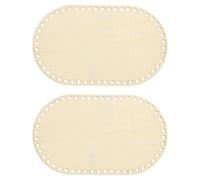 PATIKIL 10" x 6" Crochet Basket Bottom, 2Pcs Oval Blank Crochet Knitting Wooden Base for DIY Craft Weaving Basket Making Supplies Home Decoration