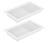 PATIKIL 10 x 6 Inch Floor Register, 2pcs Heavy Duty Air Vent Cover Steel Adjustable Decor Vents Easy Adjust Floor Grates for Sidewall Home Office, White