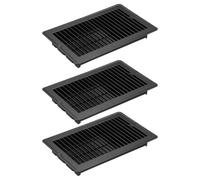 PATIKIL 10 x 6 Inch Floor Register, 3pcs Heavy Duty Air Vent Cover Steel Adjustable Decor Vents Easy Adjust Floor Grates for Sidewall Home Office, Black