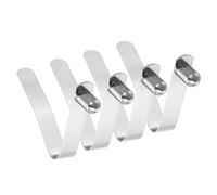 PATIKIL 10 x 6mm Kayak Paddle Snaps, 4 Pack Tent Pole Clips Steel V Shaped Single Pin Push Button Spring Clips Lock Tube Pole Clips for Camping Awning, Silver Tone, 35.8mm Long