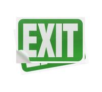PATIKIL 10" x 7" Exit Signs Stickers, 2 Pack Self Adhesive Fire Exit Sign Vinyl Waterproof Scratch Resistance Safety Sign for Business Home Kitchen Indoor and Outdoor, Green White