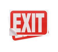 PATIKIL 10" x 7" Exit Signs Stickers, 2 Pack Self Adhesive Fire Exit Sign Vinyl Waterproof Scratch Resistance Safety Sign for Business Home Kitchen Indoor and Outdoor, Red White