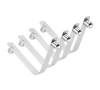 PATIKIL 10 x 8mm Kayak Paddle Snaps, 4 Pack Solid Tent Pole Clips Steel V Shaped Single Pin Push Button Spring Clips Lock Tube Pole Clips for Camping Awning, Silver Tone, 60mm Long