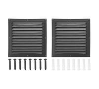 PATIKIL 10"x10" Aluminum Gable Vent, 2Pcs Exterior Wall Outlet Vent Square Soffit Vents HVAC Louver Air Grille with Built-in Screen for House Attic Garage Ceiling, Black